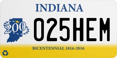IN license plate 025HEM