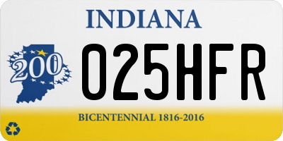 IN license plate 025HFR