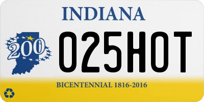 IN license plate 025HOT