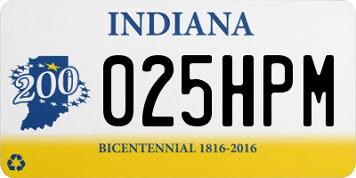 IN license plate 025HPM