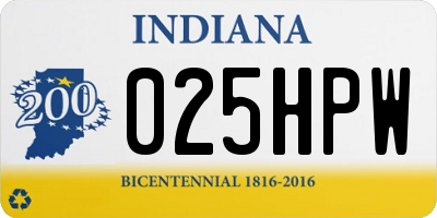 IN license plate 025HPW