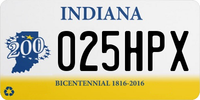IN license plate 025HPX