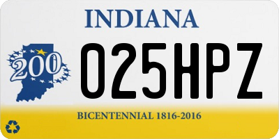 IN license plate 025HPZ