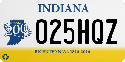 IN license plate 025HQZ