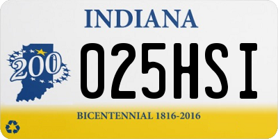 IN license plate 025HSI