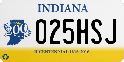 IN license plate 025HSJ