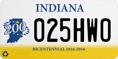 IN license plate 025HWO