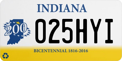 IN license plate 025HYI