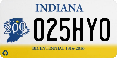 IN license plate 025HYO
