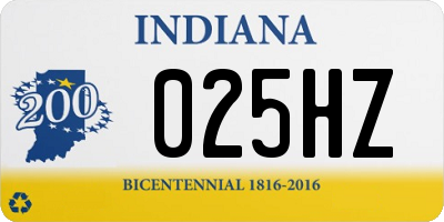 IN license plate 025HZ