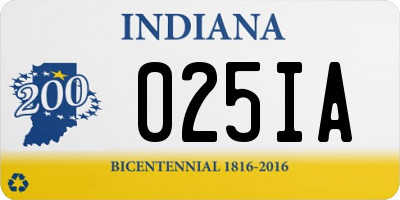 IN license plate 025IA