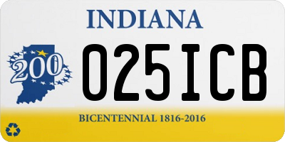 IN license plate 025ICB