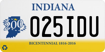 IN license plate 025IDU