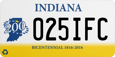 IN license plate 025IFC