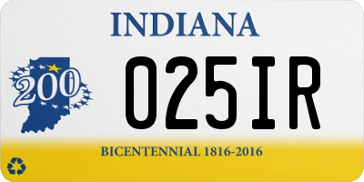 IN license plate 025IR