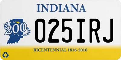 IN license plate 025IRJ