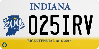 IN license plate 025IRV