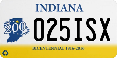 IN license plate 025ISX