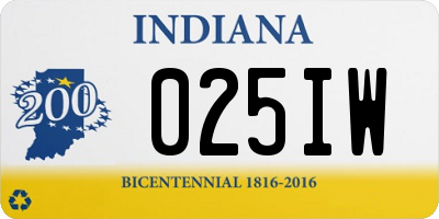 IN license plate 025IW