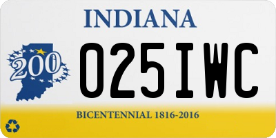 IN license plate 025IWC