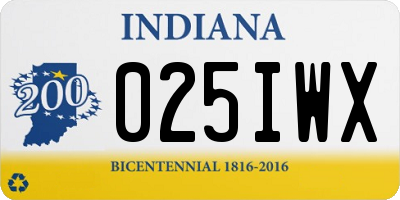 IN license plate 025IWX