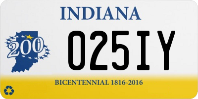 IN license plate 025IY