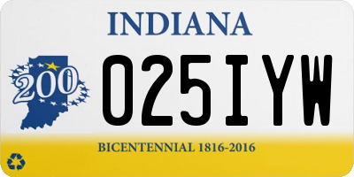 IN license plate 025IYW