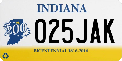 IN license plate 025JAK