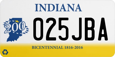 IN license plate 025JBA