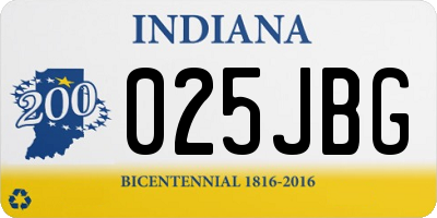 IN license plate 025JBG