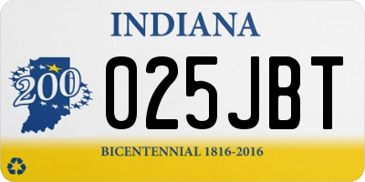 IN license plate 025JBT