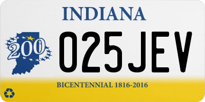 IN license plate 025JEV