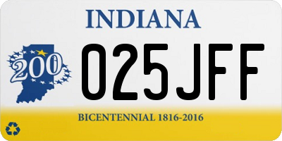IN license plate 025JFF