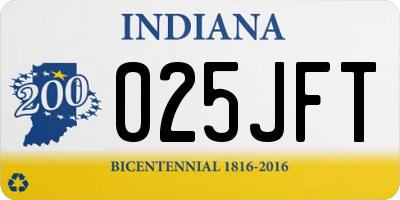 IN license plate 025JFT