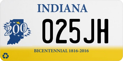 IN license plate 025JH