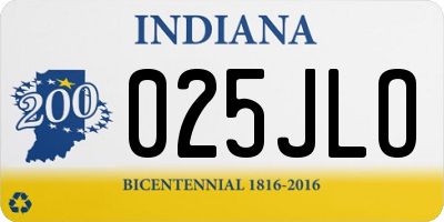 IN license plate 025JLO