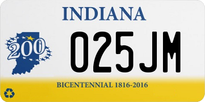 IN license plate 025JM