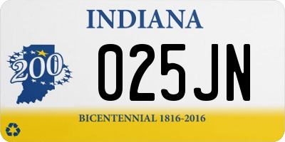 IN license plate 025JN