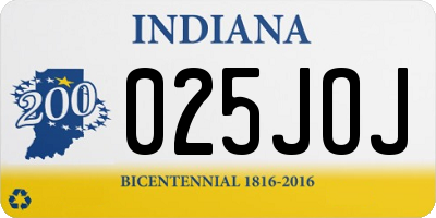 IN license plate 025JOJ