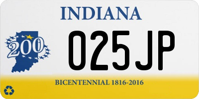 IN license plate 025JP