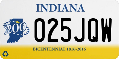 IN license plate 025JQW