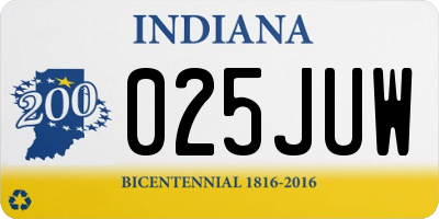 IN license plate 025JUW