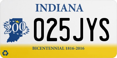 IN license plate 025JYS