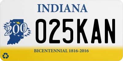 IN license plate 025KAN