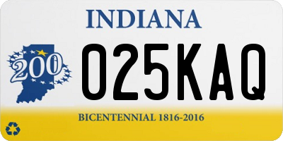 IN license plate 025KAQ