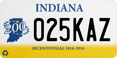 IN license plate 025KAZ