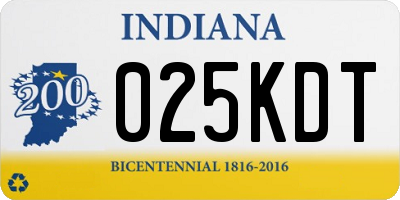 IN license plate 025KDT