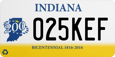 IN license plate 025KEF