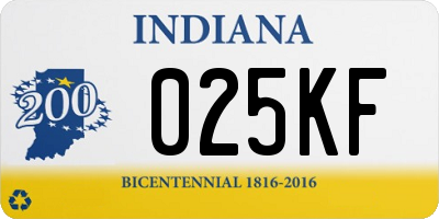 IN license plate 025KF