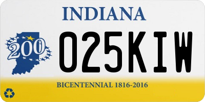 IN license plate 025KIW